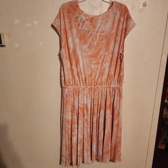 💕5 For $20 Ruby Rd. Tie Waist Dress Peach/White Size 2X - Picture 2 of 10